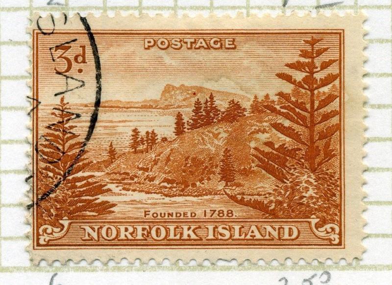 NORFOLK ISLAND;  1947 early issue fine used 3d. value