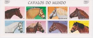 Angola #994 A-H 1997 Horses of the World Mint