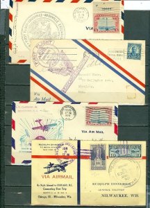 US 1926/28/29/31 LOT of (4) HISTORIC AIRMAIL COVERS...CACHETS