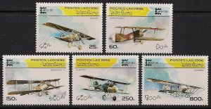 Laos Stamp 1284-1288  - Antique aircraft