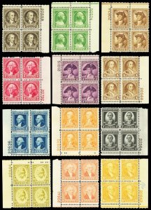 704-15, F-VF NH Set of 12 Plate Blocks Cat $393.00 * Stuart Katz