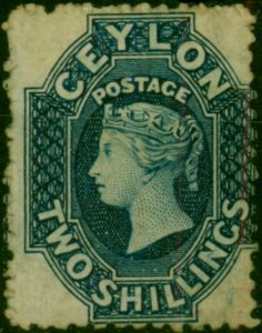 Ceylon 1864 2s Steel Blue SG59 Fine MM