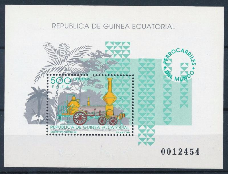 [63576] Equatorial Guinea 1991 Railway Train Eisenbahn Chemin de Fer Sheet MNH