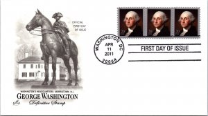 FDC 2011 SC #4504 Artcraft Cachet - Washington DC - Strip Of 3 - J3088