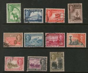 Gold Coast 1948 KGVI SG 135-141,143-146 FU