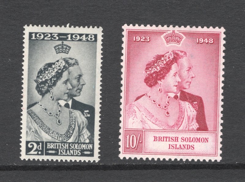 Solomon Islands, Scott #82-3  VF, Unused, Silver Wedding, CV $13.40 ...5780034