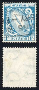 Ireland SG122 1/- light blue 2nd wmk Fine used Cat 25 pounds