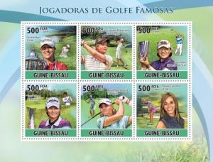 GUINE BISSAU 2010 SHEET FAMOUS WOMEN GOLF PLAYERS SPORTS DEPORTES