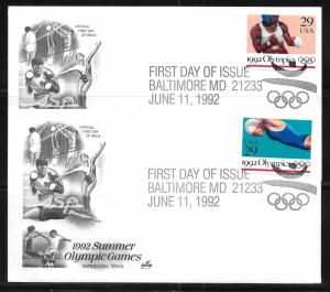 United States, 2637-41, Olympic Games Artcraft First Day Covers FDC