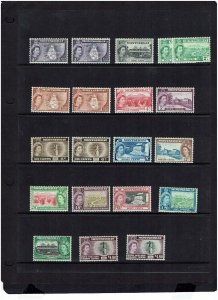 Montserrat: 1953 Queen Elizabeth Definitive Set, + 4 'Colony/Presidency', MLH