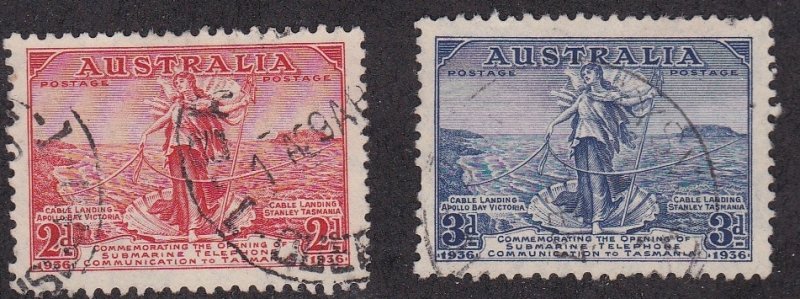 Australia # 157-158, Australia - Tasmanian Telephone Link, Used Set, 1/2 Cat.