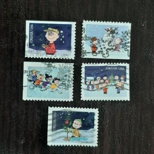 US Scott # 5021-5030; Ten used (49c) C Brown Christmas from 2015; VF; off paper