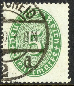 GERMANY 1927-33 5pf Green Official Sc O65 VFU