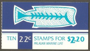 PALAU Sc# 76a MNH FVF Booklet Complete Marine Life Bumphead Parrotfish