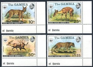 Gambia 341-344, 344a, MNH. Michel 322-325, Bl.2. WWF 1976.Abuko Nature Reserve.