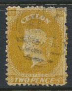 Ceylon  SG 64 Used perf 12½ wmk reversed Crown CC 21½