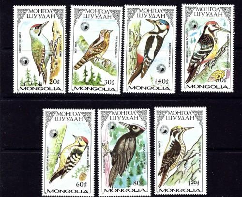 Mongolia 1555-61 Hinged 1986 Birds