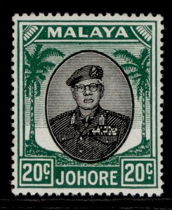 MALAYSIA - Johore GVI SG141, 20c black & green, LH MINT.