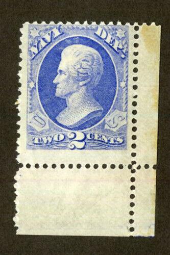 US Stamps # O36 2c Navy Dept FRESH OG LH Margin Copy Full Og