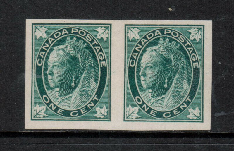 Canada #67a Very Fine Mint Full Original Gum Lightly Hinged Imperf Pair *Cert.*