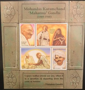 Gambia 1998 - MAHATMA GANDHI - Sheet of 4 Stamps - Scott #2062 - MNH