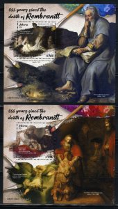 LIBERIA 2023 355th MEMORIAL ANNIVERSARY OF REMBRANDT SET S/S MINT NEVER HINGED