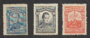 Colombia - 1917 - SC 343-45 - MH 