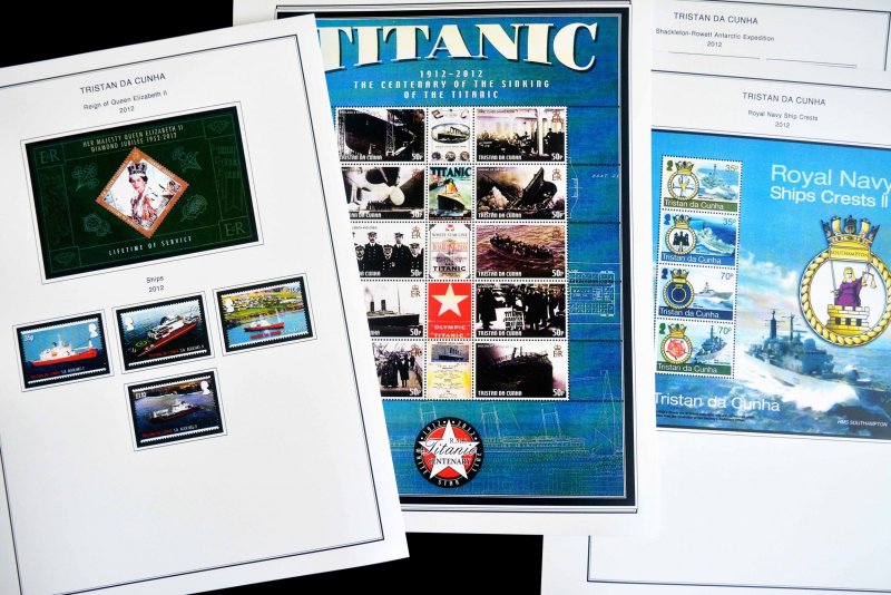 COLOR PRINTED TRISTAN DA CUNHA 2011-2020 STAMP ALBUM PAGES (45 illustr. pages)