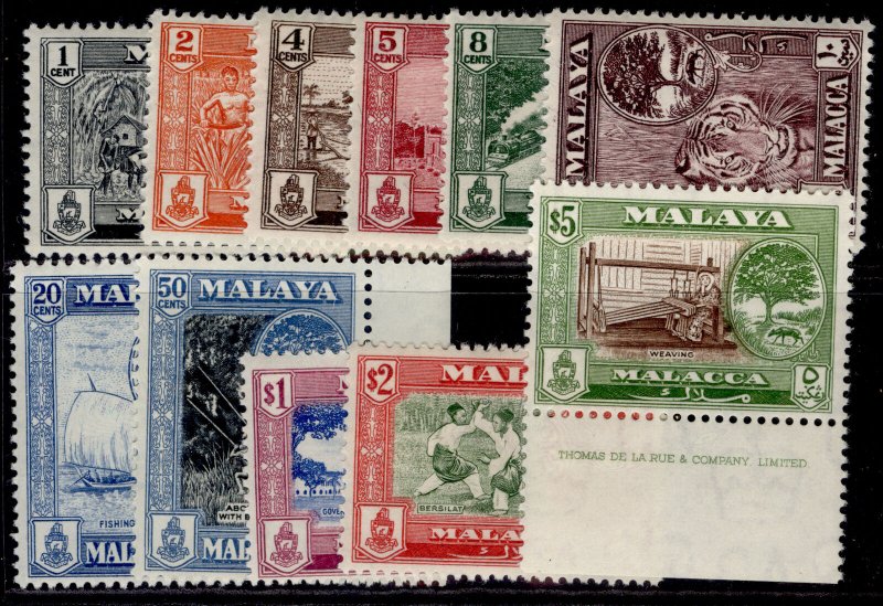 MALAYSIA - Malacca QEII SG50-60, 1960-62 set INCLUDES SG57a, NH MINT. Cat £57.