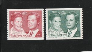 Sweden  (Sverige)  King  Carl  XVI  Gustaf  and  Queen  Silvia  1163-64  MNH