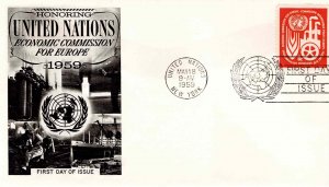 United Nations 1959 FDC Sc 72 Economic Commission UN New York Fleetwood Cachet