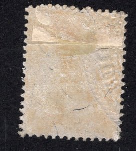 US 1871 5c orange & black Revenue, Scott R137 used, value = 35c