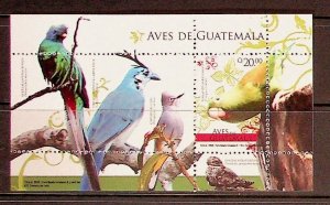 GUATEMALA Sc 596 NH SOUVENIR SHEET OF 2008 - BIRDS