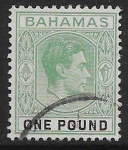 BAHAMAS SG157b 1944 £1 GREY-GREEN & BLACK USED