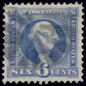 US 115 6c 1869 Pictorial issue George Washington ultramarine PSAG grade 85