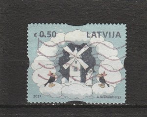 Latvia  Scott#  981  Used  (2017 Christmas)