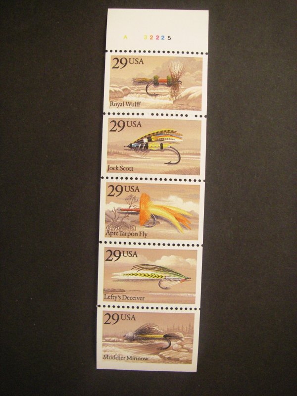 Scott 2549a, 29c Fishing Flies, UNFOLDED PL#A32225, MNH Booklet Beauty