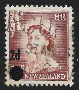 New Zealand #320 2p on 1 1/2p Queen Elizabeth