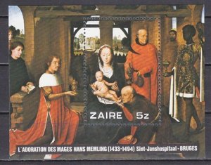 Zaire, Scott cat. 934. Adoration of the Kings on Christmas s/sheet. ^