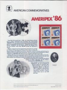 US CP243 Ameripex 2145 Commemorative Panel Mint