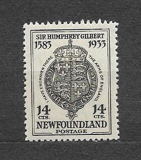 CANADA-NEWFOUNDLAND-1933.Sc#221 MLH. VF,  Perf: 13 1/2, ENGLAND'S COAT-O...