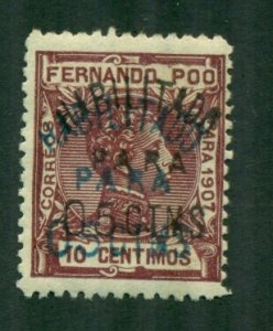 Fernando Po 1908 #168a MH Double Surcharge BIN =$15.00