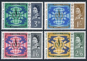 Bermuda 218-221,MNH.Michel 207-210. Human Rights Year IHRY-1968.Doves,Flame,
