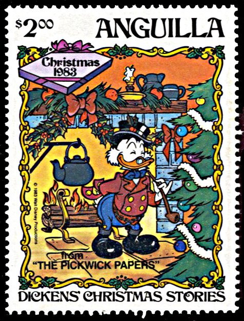 Anguilla 554, MNH, Disney Christmas 1983, Dicken's Pickwick Papers