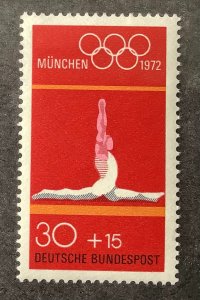 Germany 1972 Scott B487 MNH - 30 + 15pf,Male Gymnast, Olympic Games, Munich