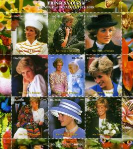 Sao Tome & Principe 2005 PRINCESS DIANA & Pope JP.II Sheet Perforated Mint (NH)