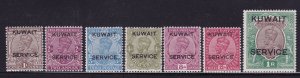Kuwait Scott O15-21,1929 KGV Off to 1 R Wmk Mult Stars, F/VF MLH. Scott $156