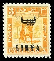 Italian Colonies, Libya #124var (Sass. 3b) Cat€250, 1951 3m orange, double ...