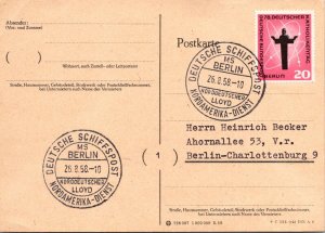 Germany 1958 - M/S Berlin - North America Service - PPC - F67596