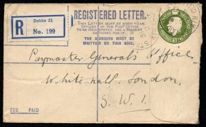 1923 Reg. Letter, 5d deep olive green without check-letter, Format F, Code E.R.